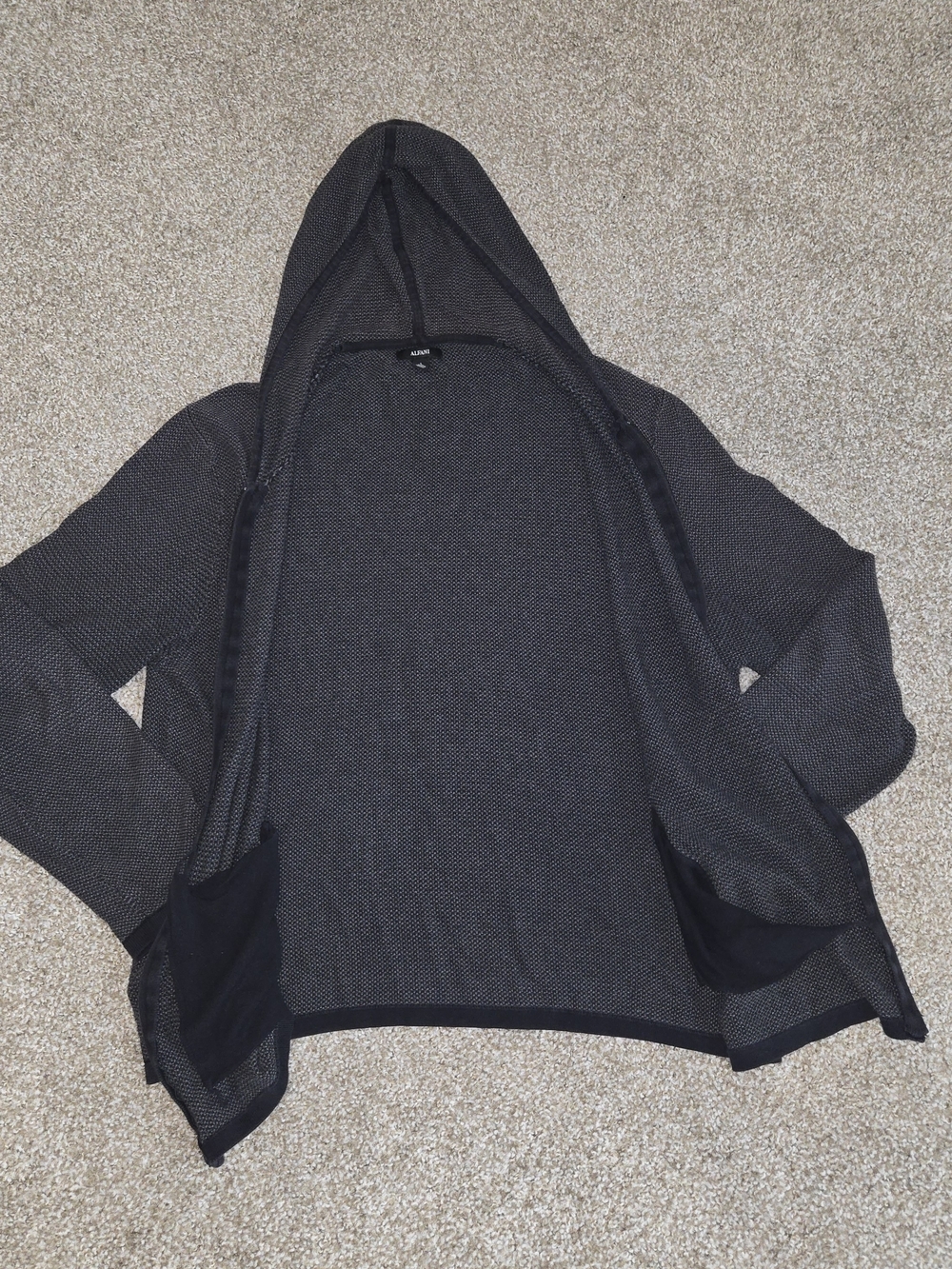 Alfani Charcoal Hooded Open-Front Shirt Jacket